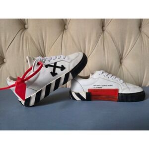 Off-White Vulcanized Low Sneakers White Black Size EU 36 Virgil Abloh Leather